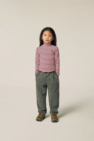 The Campamento Burgundy Stripes Turtle Neck Tshirt