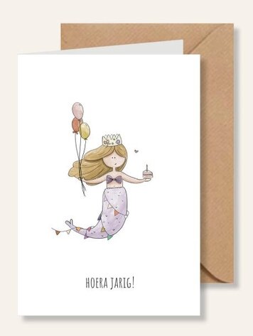 Juulz Illustrations Kaart verjaardag zeemeermin