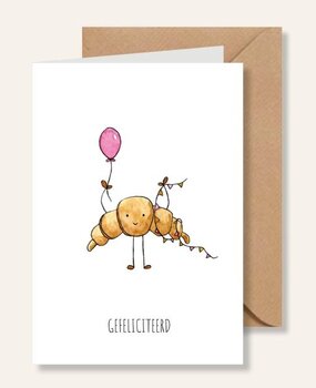Juulz Illustrations Kaart verjaardag croissant
