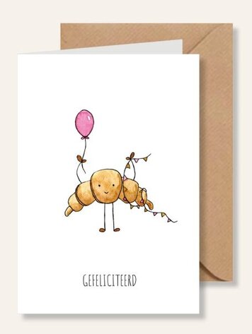 Juulz Illustrations Kaart verjaardag croissant
