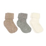 MP Denmark Cotton rib baby socks - 3-pack Grey Melange