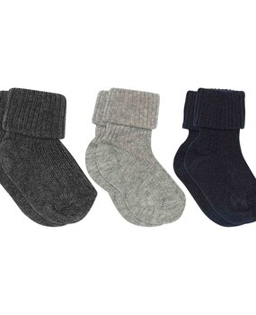 MP Denmark Cotton rib baby socks - 3-pack Multi