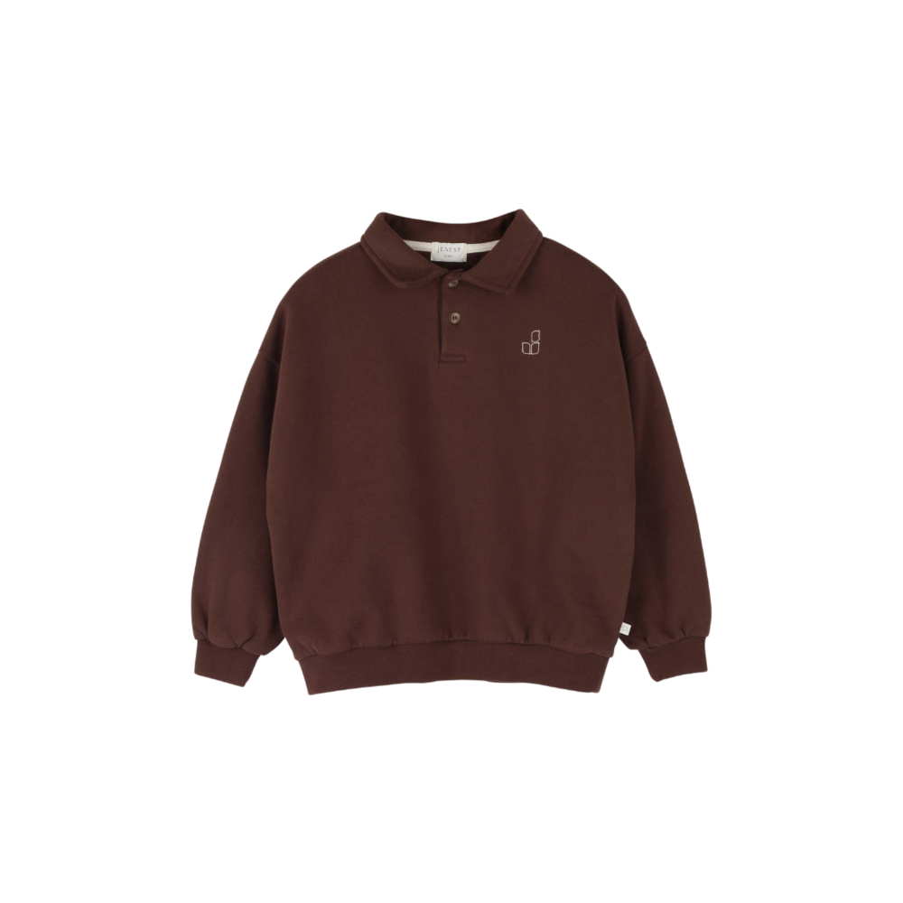 Jenest Cameron Polo Sweater Fondant Brown Jenest Cameron Polo Sweater Fondant Brown