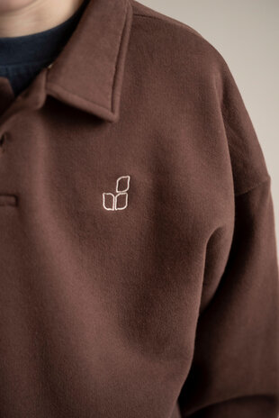 Jenest Cameron Polo Sweater Fondant Brown Jenest Cameron Polo Sweater Fondant Brown