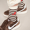 Jenest J Stripe Socks Off White Brown Jenest J Stripe Socks Off White Brown