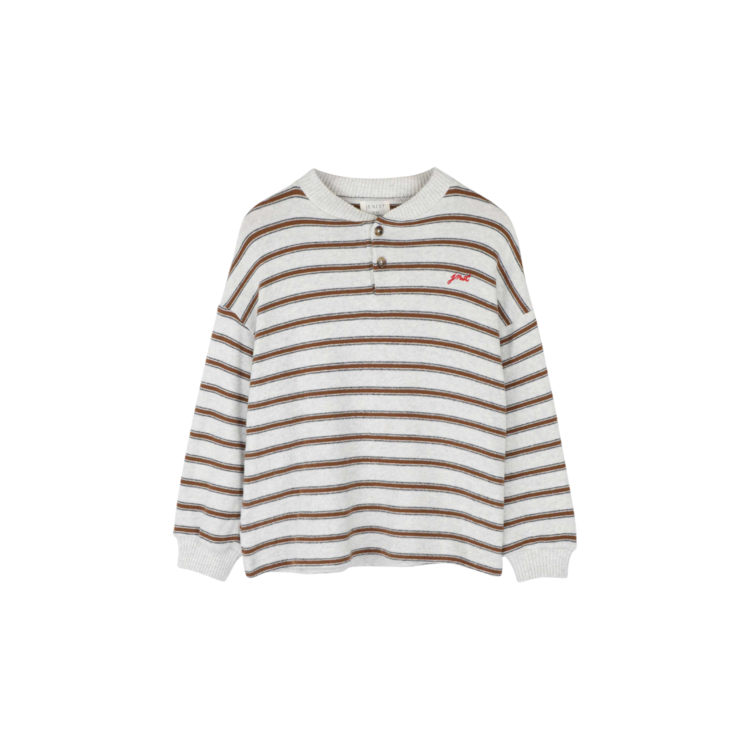 Jenest James LS T-shirt Brown Grey Melange