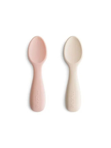 Mushie Starter baby spoon blush / shifting sand