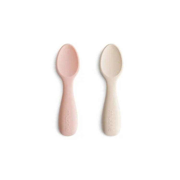 Mushie Starter baby spoon blush / shifting sand