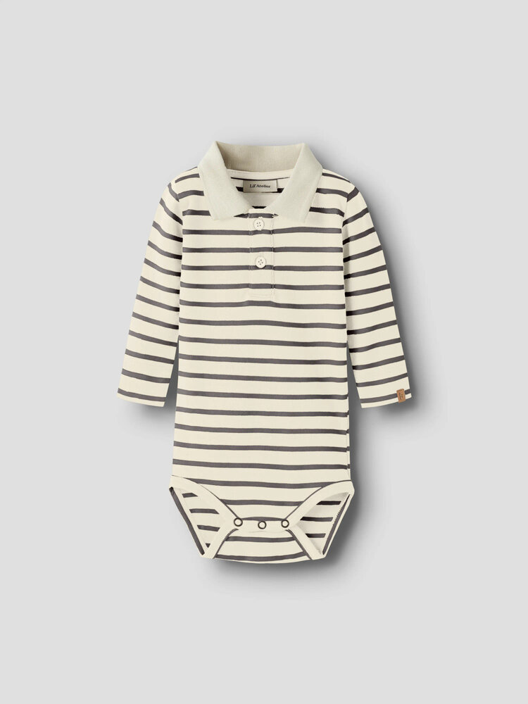 Lil Atelier 13261327 NBMLIMIA LS POLO BODY LIL Turtledove POPPY SEED Lil Atelier 13261327 NBMLIMIA LS POLO BODY LIL Turtledove POPPY SEED