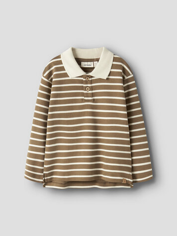 Lil Atelier 13257622 NMMLIMIA LS LOOSE POLO TOP LIL Kangaroo TURTLEDOVE