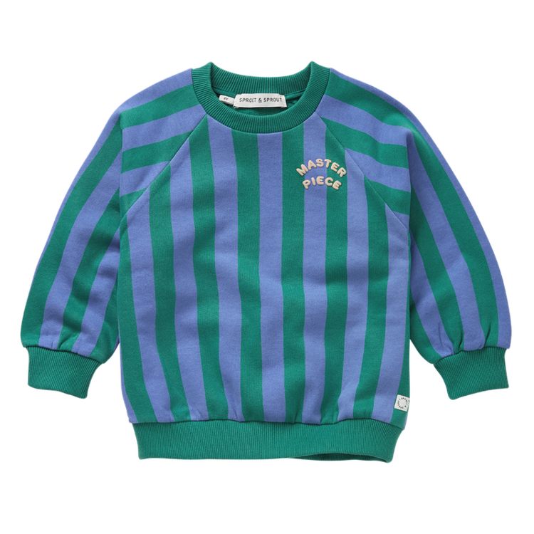 Sproet & Sprout Sweatshirt Block Stripes Deep Green