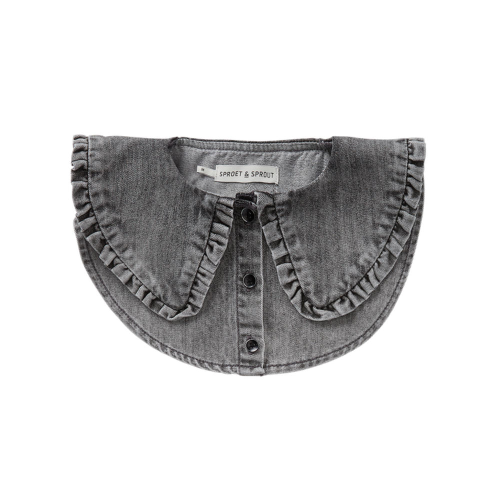 Sproet & Sprout Denim Ruffle Collar Grey Denim Sproet & Sprout Denim Ruffle Collar Grey Denim