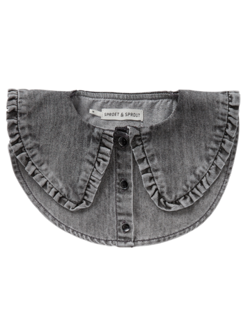Sproet & Sprout Denim Ruffle Collar Grey Denim