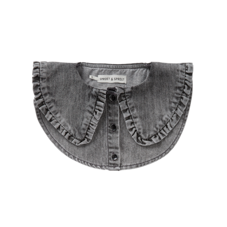 Sproet & Sprout Denim Ruffle Collar Grey Denim Sproet & Sprout Denim Ruffle Collar Grey Denim