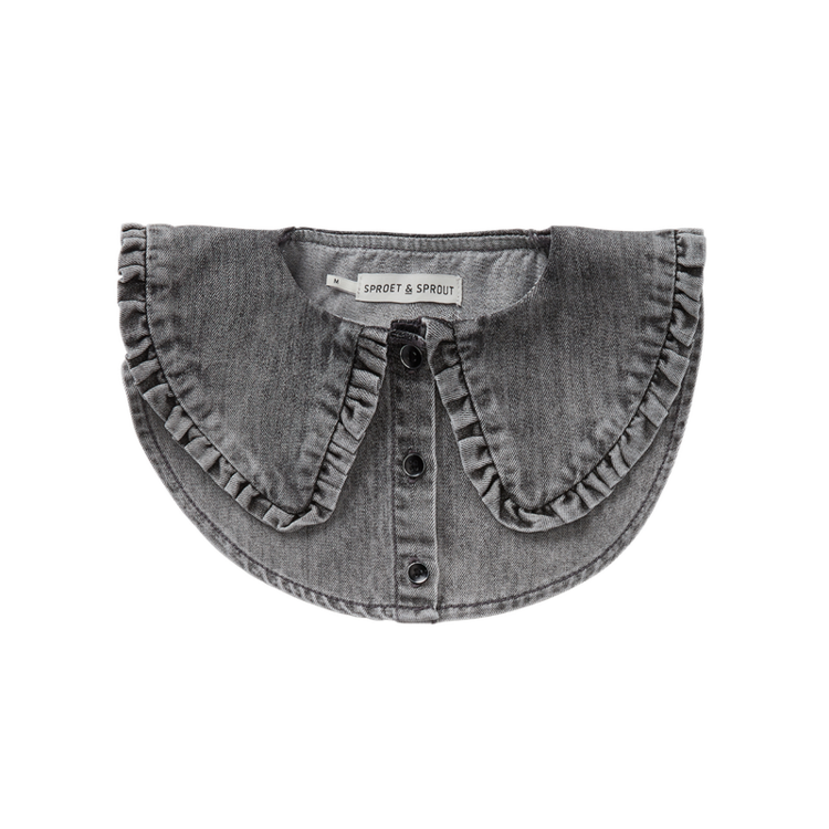 Sproet & Sprout Denim Ruffle Collar Grey Denim