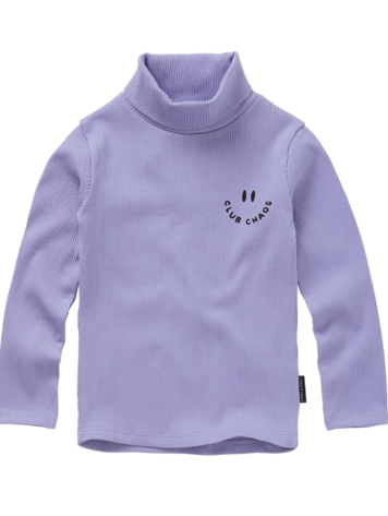 Sproet & Sprout Rib Turtle Neck Purple Crayon Cloud