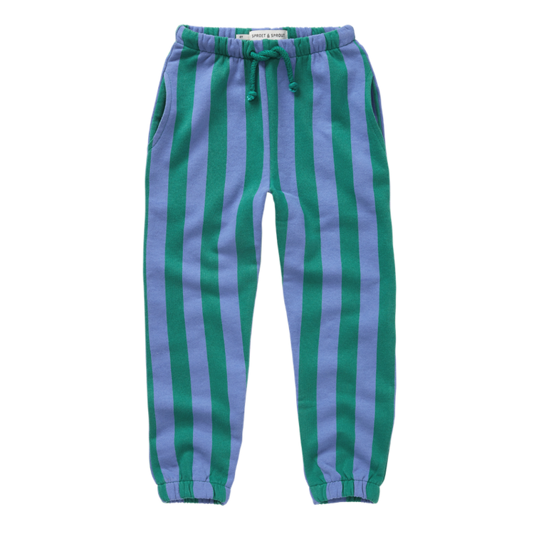 Sproet & Sprout Sweatpants Green Stripe Deep Green