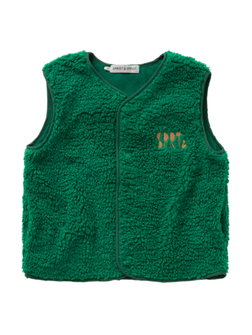 Sproet & Sprout Loose Teddy Gilet Deep Green