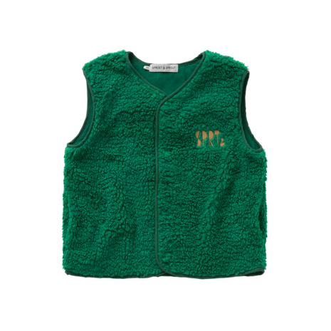 Sproet & Sprout Loose Teddy Gilet Deep Green Sproet & Sprout Loose Teddy Gilet Deep Green