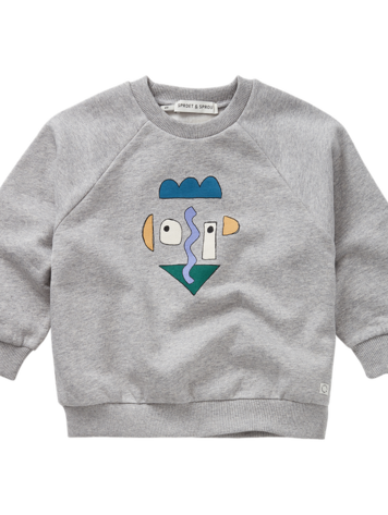 Sproet & Sprout Sweatshirt Raglan Self Potrait Grey Grey Melee
