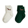 Mini Rodini Dog emb 2-pack ribbed baby socks Mini Rodini Dog emb 2-pack ribbed baby socks