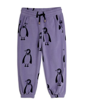 Mini Rodini Penguin aop fleece trousers purple Mini Rodini Penguin aop fleece trousers purple