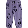 Mini Rodini Penguin aop fleece trousers purple
