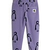 Mini Rodini Penguin aop fleece trousers purple