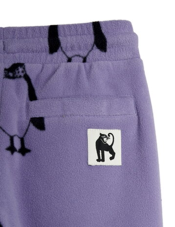 Mini Rodini Penguin aop fleece trousers purple