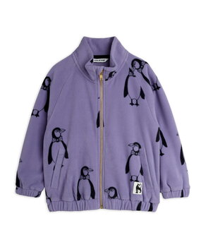 Mini Rodini Penguin aop fleece jacket purple Mini Rodini Penguin aop fleece jacket purple