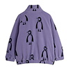 Mini Rodini Penguin aop fleece jacket purple