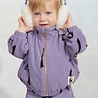Mini Rodini Penguin aop fleece jacket purple