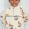 Mini Rodini Velvet worms aop half zip sweatshirt multi