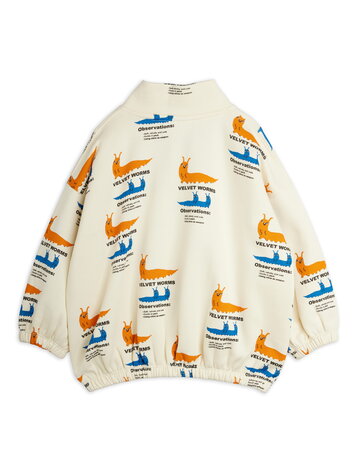 Mini Rodini Velvet worms aop half zip sweatshirt multi