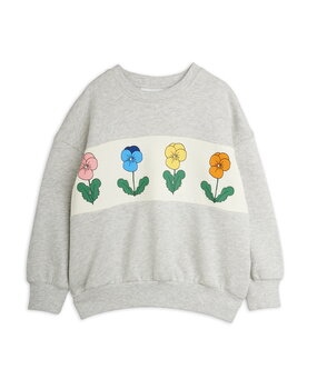 Mini Rodini Violas panel sweatshirt grey melange Mini Rodini Violas panel sweatshirt grey melange
