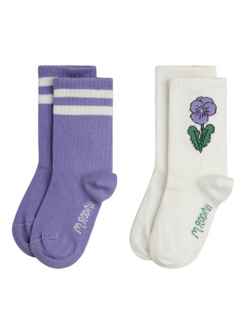 Mini Rodini Viola stripe 2-pack socks multi