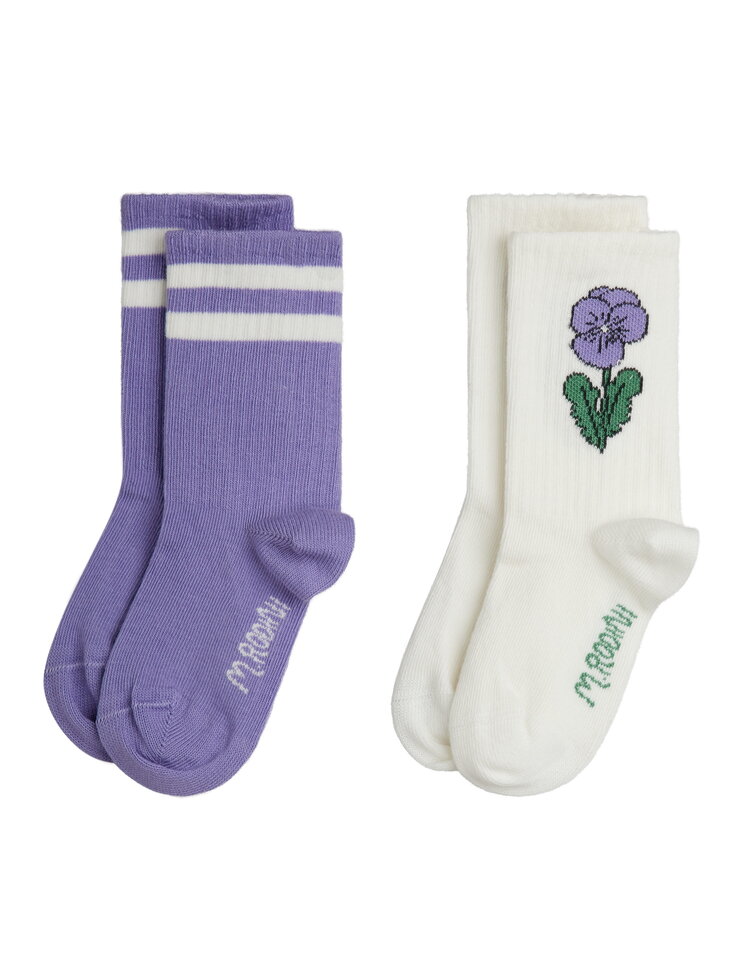 Mini Rodini Viola stripe 2-pack socks multi