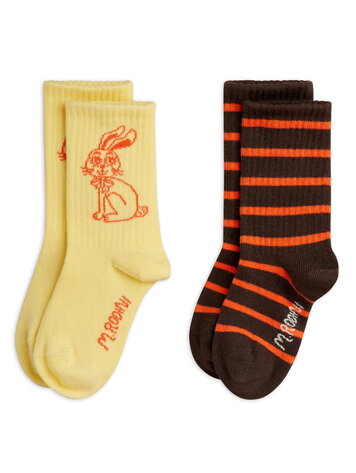 Mini Rodini Rabbit 2-pack socks multi