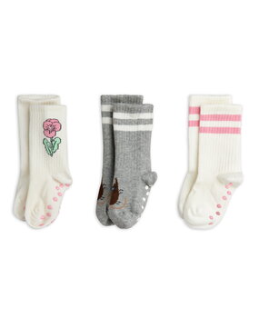 Mini Rodini Elephant shrew 3-pack anti-slip socks Mini Rodini Elephant shrew 3-pack anti-slip socks