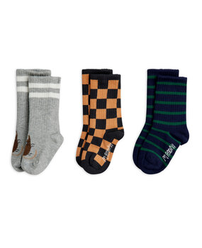 Mini Rodini Chess check 3-pack socks multi Mini Rodini Chess check 3-pack socks multi