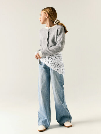 Name It 13257659 NKFBELLA WIDE RHINE JEANS 6608-IM Light Blue Denim