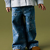 Name It 13259841 NMFROSE WIDE AOP JEANS 2633-IM Medium Blue Denim FLOWER