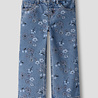 Name It 13259841 NMFROSE WIDE AOP JEANS 2633-IM Medium Blue Denim FLOWER