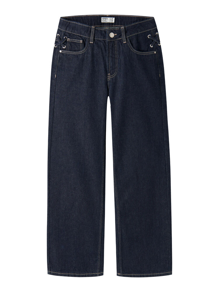 Name It 13257666 NKFROSE WIDE LACE JEANS 4608-MJ Dark Blue Denim UNWASHED