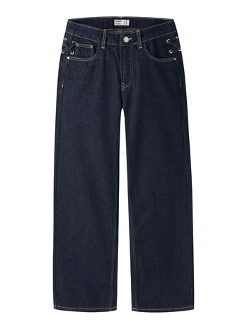 Name It 13257666 NKFROSE WIDE LACE JEANS 4608-MJ Dark Blue Denim UNWASHED