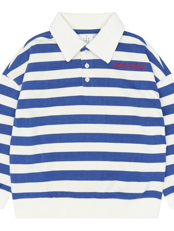The New TN7313 Vidar OS Polo Sweatshirt Mazarine Blue Striped