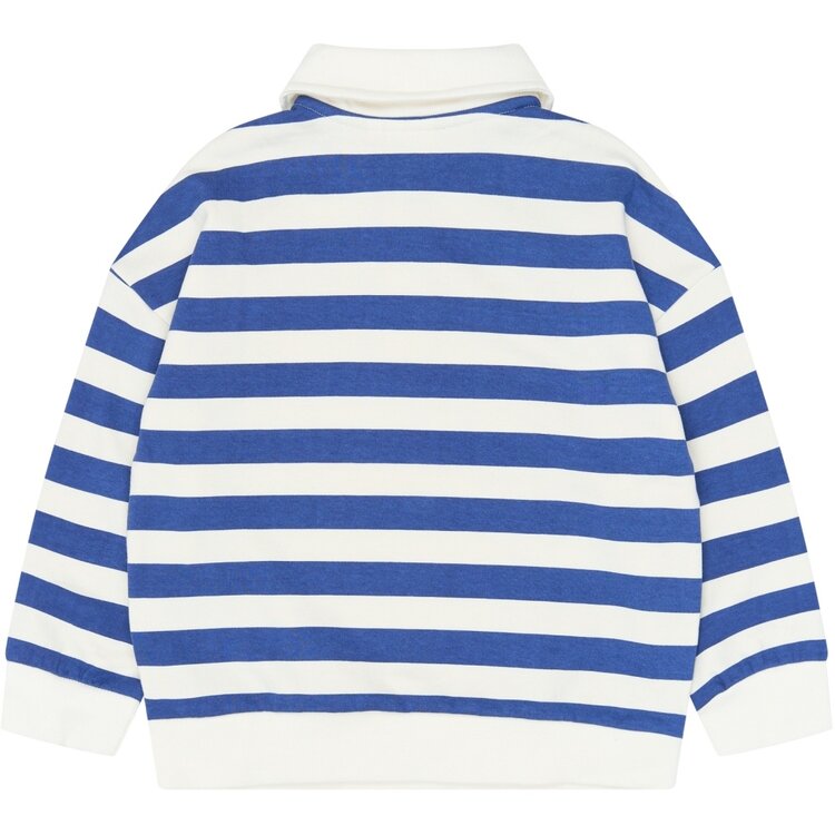 The New TN7313 Vidar OS Polo Sweatshirt Mazarine Blue Striped