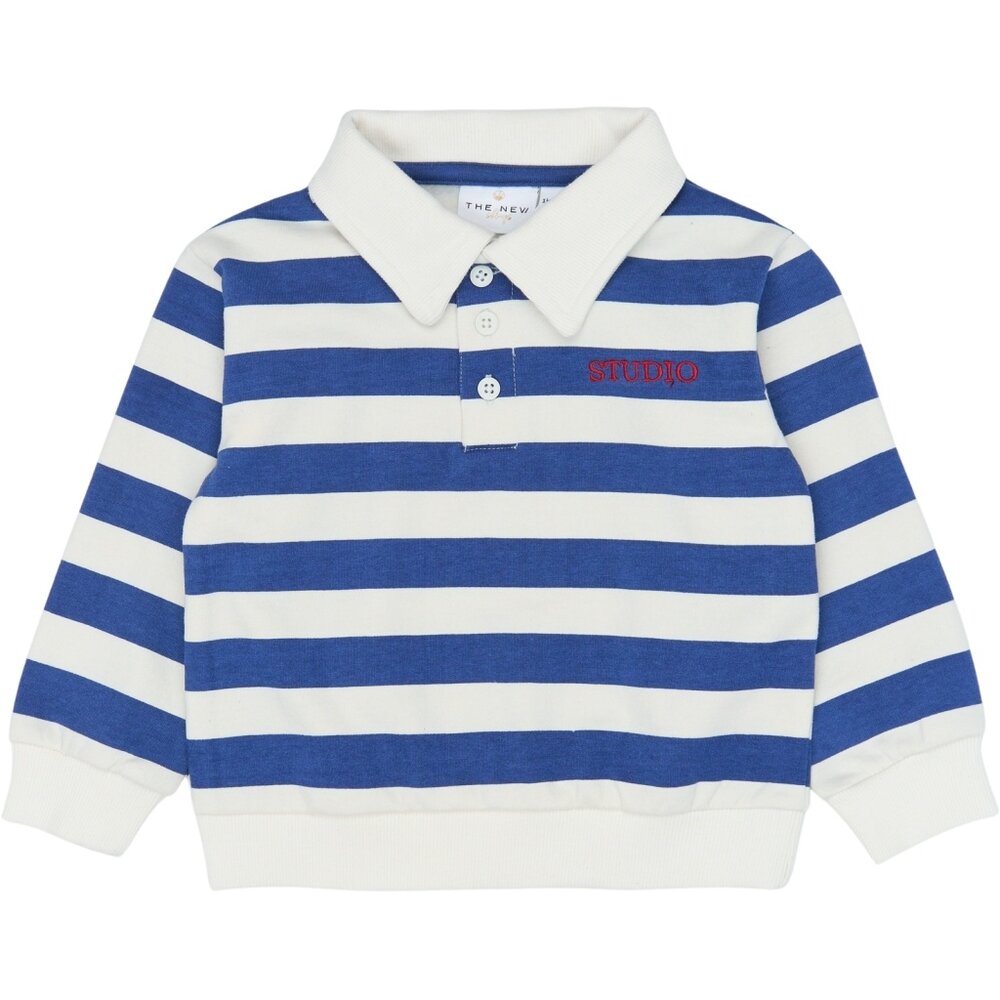 The New TNST7202 Vidan OS Polo Sweatshirt Mazarine Blue Striped The New TNST7202 Vidan OS Polo Sweatshirt Mazarine Blue Striped
