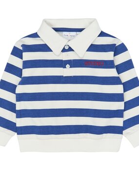 The New TNST7202 Vidan OS Polo Sweatshirt Mazarine Blue Striped