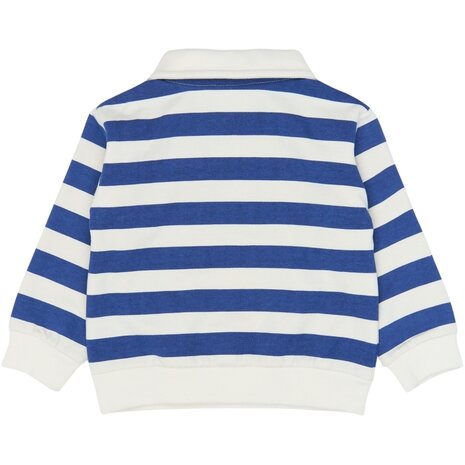 The New TNST7202 Vidan OS Polo Sweatshirt Mazarine Blue Striped The New TNST7202 Vidan OS Polo Sweatshirt Mazarine Blue Striped